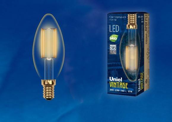 Лампа светодиодная (UL-00002396) E14 5W 2250K прозрачная LED-C35-5W/GOLDEN/E14 GLV21GO Лампа светодиодная (UL-00002396) E14 5W 2250K прозрачная LED-C35-5W/GOLDEN/E14 GLV21GO