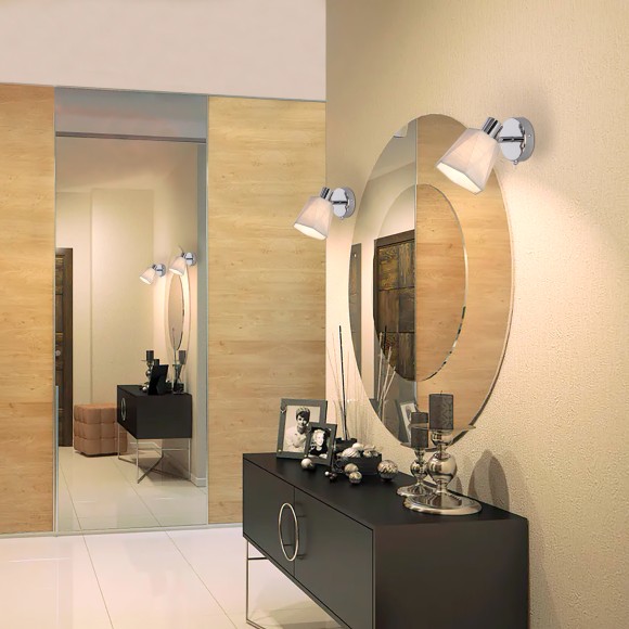 Настенный светильник с выключателем 20087/1 хром/серый