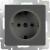 Розетка с заземлением и шторками серо-коричневая 4690389054068