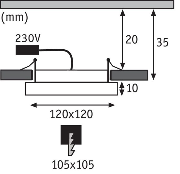 Панель светодиодная встраиваемая Paulmann Areo 8Вт IP44 520лм 3000K 120x120мм 230В Никель 92940 Панель светодиодная встраиваемая Paulmann Areo 8Вт IP44 520лм 3000K 120x120мм 230В Никель 92940
