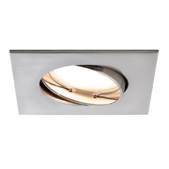 Встраиваемый светильник Paulmann Coin LED 7Вт 380лм 2700К IP23 230В Квадратный Никель Металл 92840