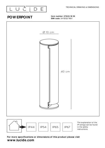 Уличный блок розеток LUCIDE 27849/12/29