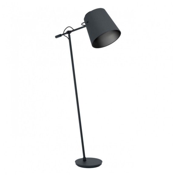 39867 Торшер GRANADILLOS, 1х40W(E27), L800, B300, H1530, осн. Ø250, сталь, черный/текстиль, черный
