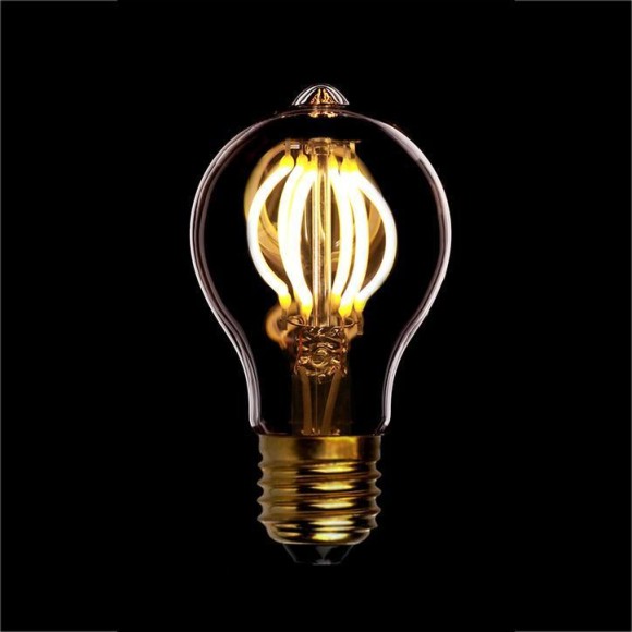 Лампа светодиодная филаментная диммируемая E27 4W 2200K прозрачная 057-127