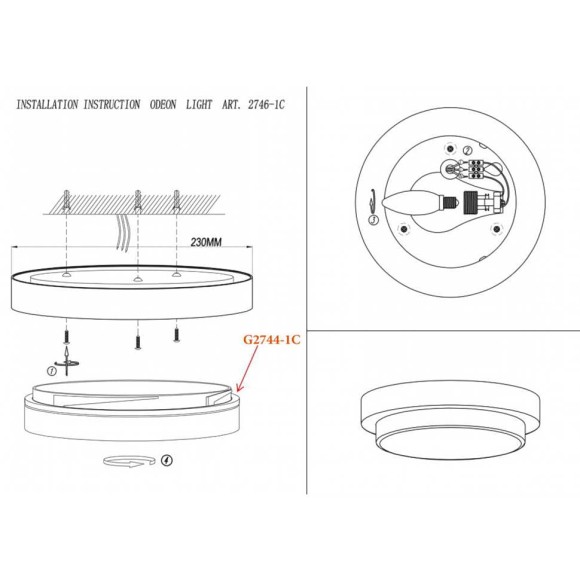 Настенно-потолочный светильник Holger 2746/1C Odeon Light Настенно-потолочный светильник Holger 2746/1C Odeon Light