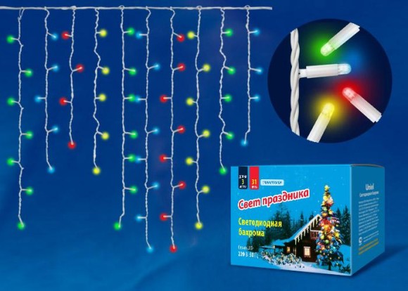 Бахрома светодиодная уличная 300см разноцветная (UL-00002272) ULD-B3010-200/TWK Multi IP67 Бахрома светодиодная уличная 300см разноцветная (UL-00002272) ULD-B3010-200/TWK Multi IP67