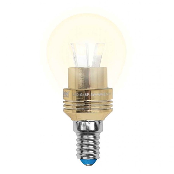 Лампа светодиодная (10062) E14 5W 3000K шар матовый LED-G45P-5W/WW/E14/FR ALC02GD