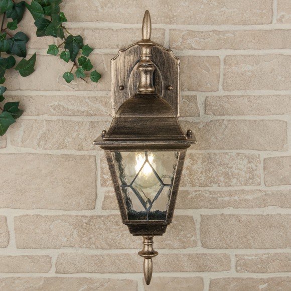 Уличный настенный светильник Vega D черное золото Elektrostandard