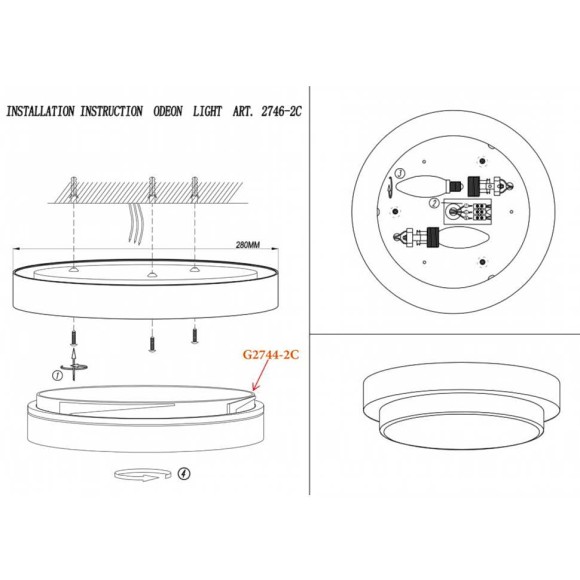 Настенно-потолочный светильник Holger 2746/2C Odeon Light Настенно-потолочный светильник Holger 2746/2C Odeon Light