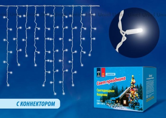 Бахрома светодиодная уличная 300см синяя (UL-00002329) ULD-B3010-200/SWK Blue IP67