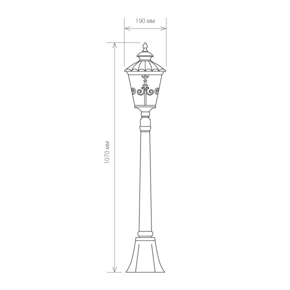 Diadema F черное золото уличный светильник на столбе IP44 GLYF-8046F Elektrostandard Diadema F черное золото уличный светильник на столбе IP44 GLYF-8046F Elektrostandard