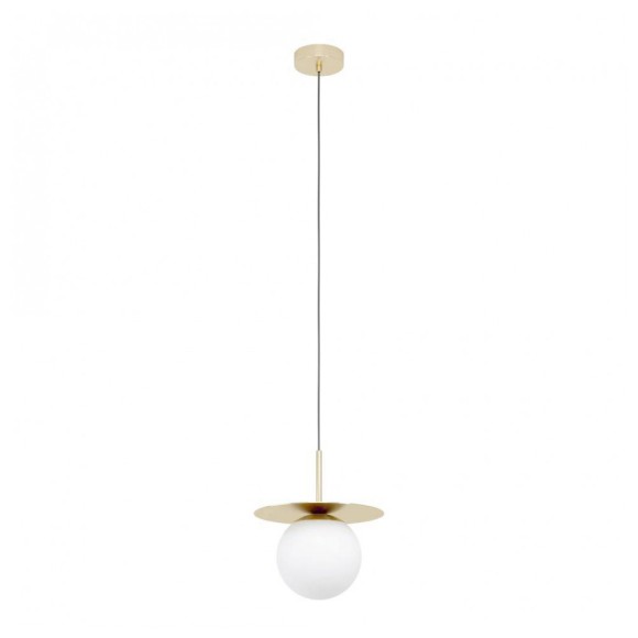 39952 Подвесной потолочный светильник (люстра) ARENALES, 1x40W, E27, H1500, Ø180, сталь, матовое стекло/матовое опаловое стекло, белый