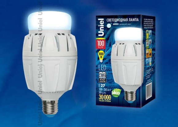 Лампа LED сверхмощная (09508) E27 100W (1000W) 6500K LED-M88-100W/DW/E27/FR ALV01WH Лампа LED сверхмощная (09508) E27 100W (1000W) 6500K LED-M88-100W/DW/E27/FR ALV01WH