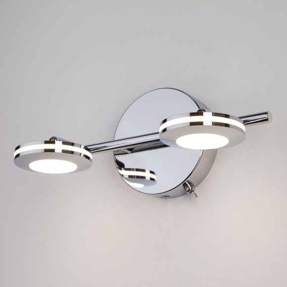 Светодиодный настенный светильник с поворотными плафонами 20002/2 хром