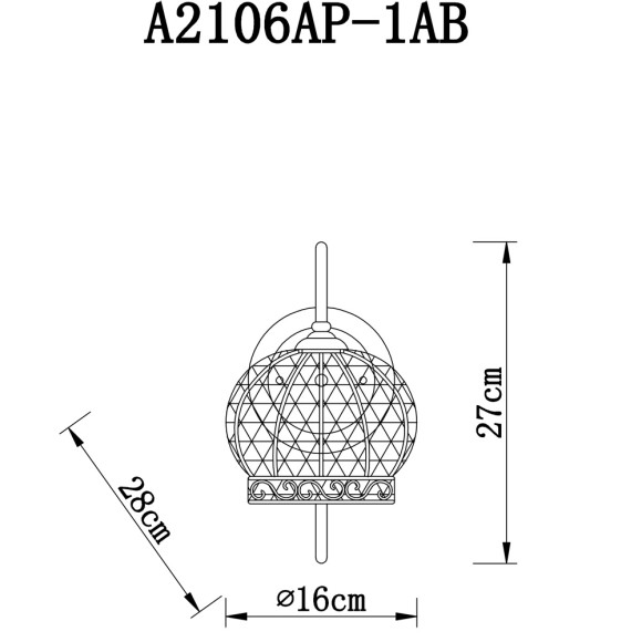 Бра Venezia a2106ap-1ab Arte Lamp