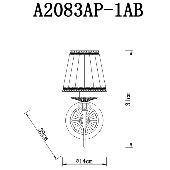 Бра Charm a2083ap-1ab Arte Lamp картинка 4