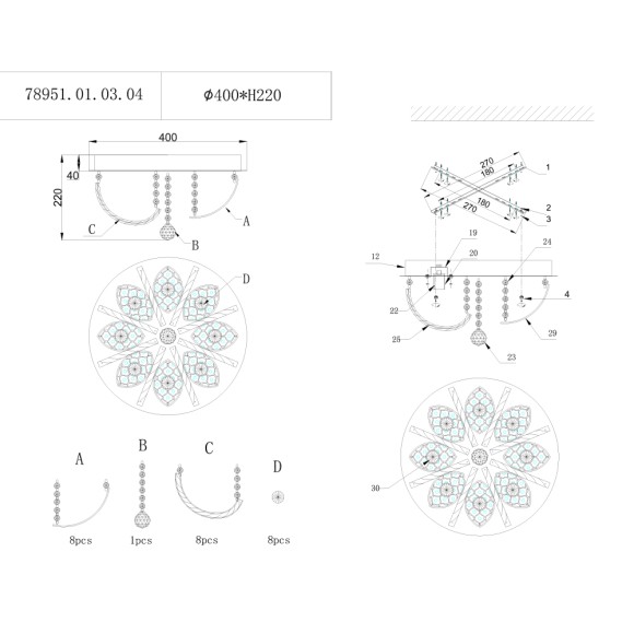Люстра 78951.01.03.04 INGRID WEDO LIGHT