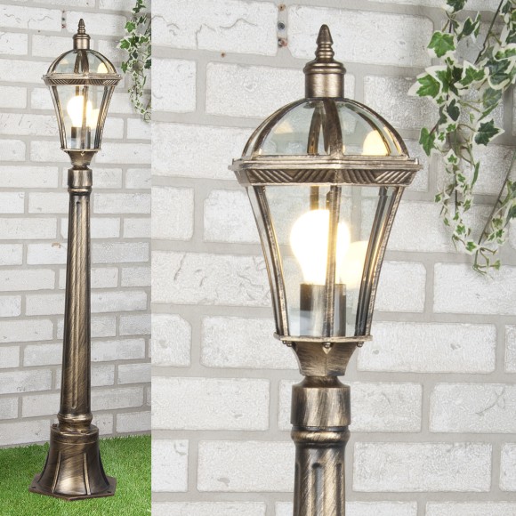 Уличный светильник на столбе IP44 Capella F черное золото Elektrostandard Уличный светильник на столбе IP44 Capella F черное золото Elektrostandard