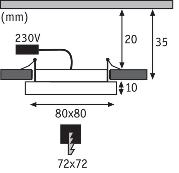 Панель встраиваемая Paulmann Areo 80х80мм 5Вт 310лм 3000K IP23 LED 230В Белый матовый Пластик 92951 Панель встраиваемая Paulmann Areo 80х80мм 5Вт 310лм 3000K IP23 LED 230В Белый матовый Пластик 92951