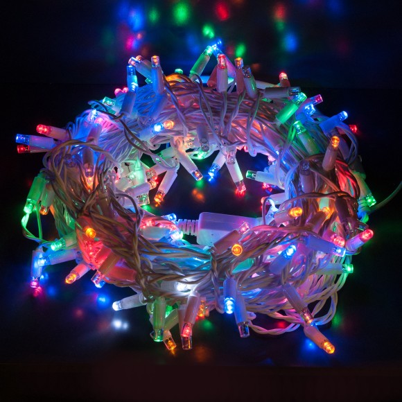 Гирлянда нить мульти с эффектом мерцания 10м IP65 400-101 мульти с эффектом мерцания