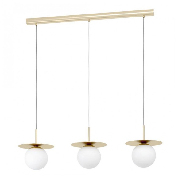 39953 Подвесной потолочный светильник (люстра) ARENALES, 3x40W, E27, L1000, B275, H1500, сталь, матовое стекло/матовое опаловое стекло, белый