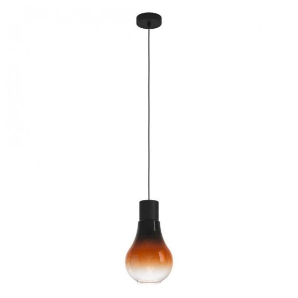 43459 Подвесной потолочный светильник (люстра) CHASELY, 1Х40W, E27, H1100, Ø200, сталь/стекло, черный/коричневый градиент