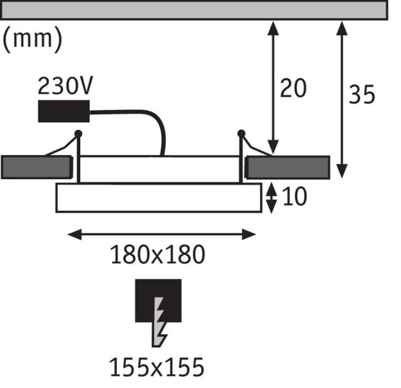 Панель встраиваемая Paulmann Areo 180х180мм 12Вт 1000лм 3000K IP23 LED 230В Никель матовый 92952 Панель встраиваемая Paulmann Areo 180х180мм 12Вт 1000лм 3000K IP23 LED 230В Никель матовый 92952