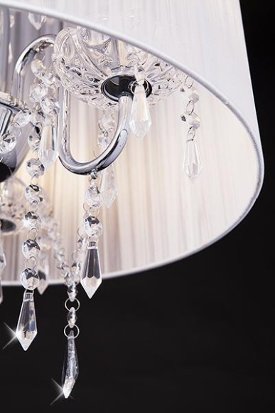 Торшер с абажуром 2045/3F хром/белый Торшер с абажуром 2045/3F хром/белый