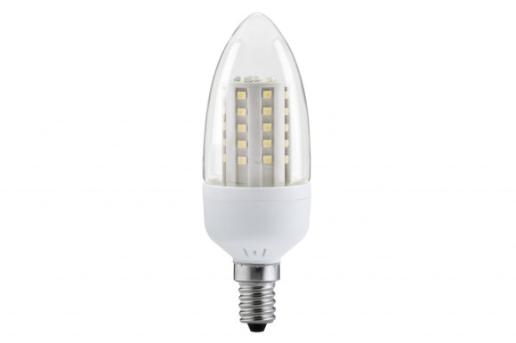 Лампа светодиодная Paulmann Свеча 3Вт 200лм 3000К E14 230В 120мм Прозрачный 28109