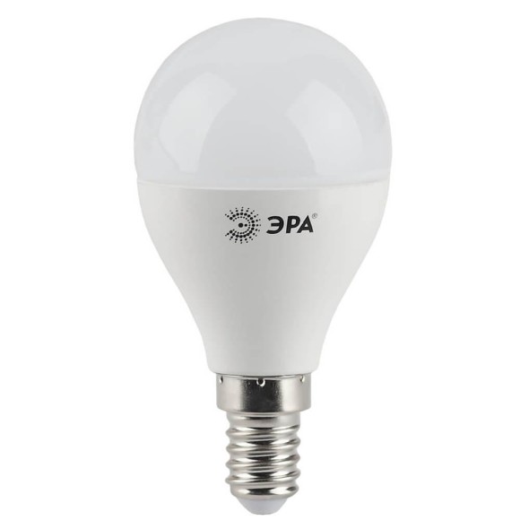 Лампа светодиодная ЭРА E14 5W 2700K матовая LED P45-5W-827-E14