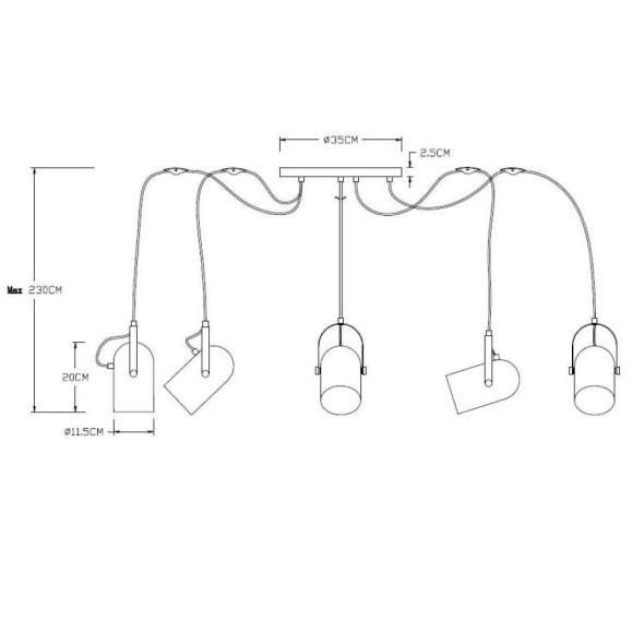 Подвесная люстра Lucide Swapp 45466/05/30 Подвесная люстра Lucide Swapp 45466/05/30