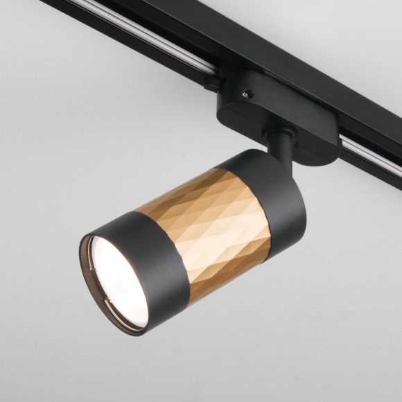 Трековый светильник для однофазного шинопровода Mizar GU10 Черный/золото MRL 1007 Elektrostandard