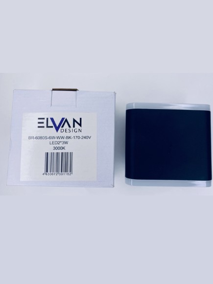 Архитектурный светодиодный светильник черный ELVAN GW-6080S-6W-3000K-Tp