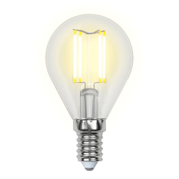 Лампа светодиодная (UL-00002201) E14 6W 3000K прозрачная LED-G45-6W/WW/E14/CL GLA01TR