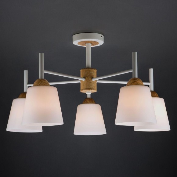 Потолочная люстра со стеклянными плафонами 70085/5 белый Потолочная люстра со стеклянными плафонами 70085/5 белый