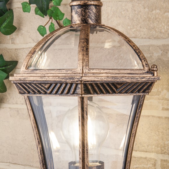 Уличный настенный светильник Capella черное золото Elektrostandard