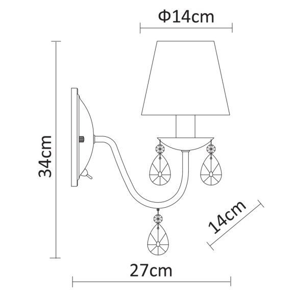 Бра Melisa a9123ap-1cc Arte Lamp Бра Melisa a9123ap-1cc Arte Lamp