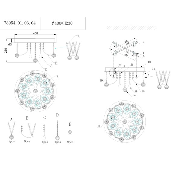 Люстра 78954.01.03.04 NELA WEDO LIGHT Люстра 78954.01.03.04 NELA WEDO LIGHT