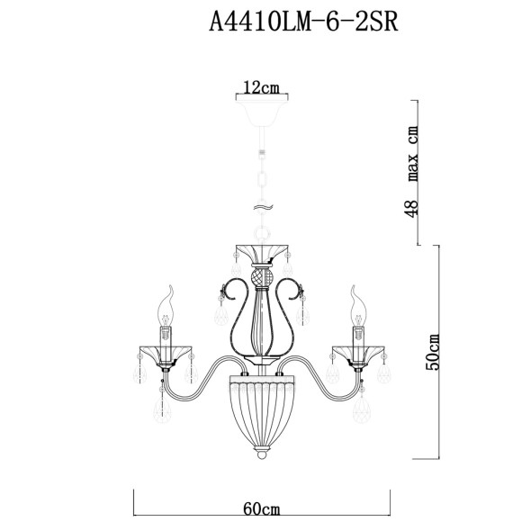 Люстра Schelenberg a4410lm-6-2sr Arte Lamp Люстра Schelenberg a4410lm-6-2sr Arte Lamp