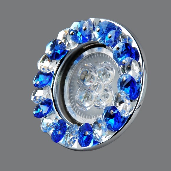 Светильник точечный синий-прозрачный-хром 8001-MR16-5.3-Bl-Ch ELVAN