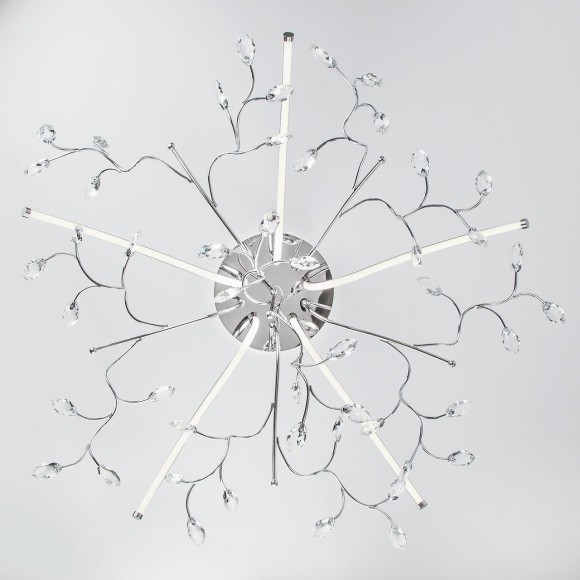 Светодиодная люстра с хрусталем 90036/5 хром