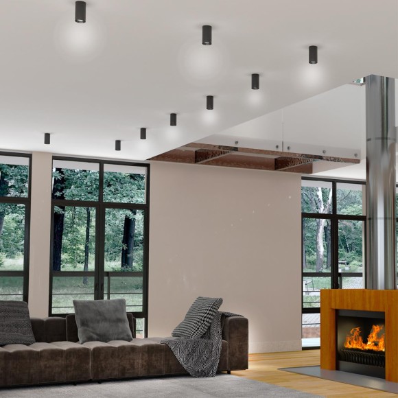 370725 OVER NT21 000 черный Светильник накладной IP20 GU10 9W 235V ELINA