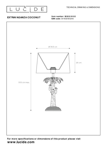 Детская настольная лампа LUCIDE 10505/81/02 Детская настольная лампа LUCIDE 10505/81/02