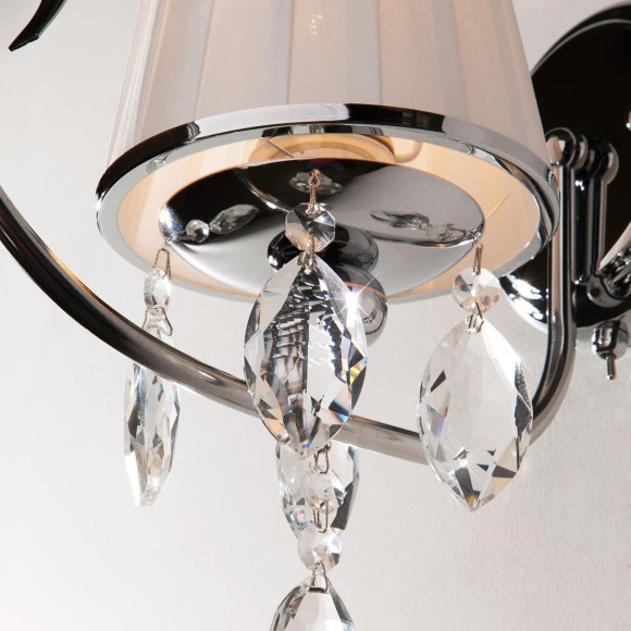 Бра с абажуром и хрусталем 10021/1 хром Бра с абажуром и хрусталем 10021/1 хром