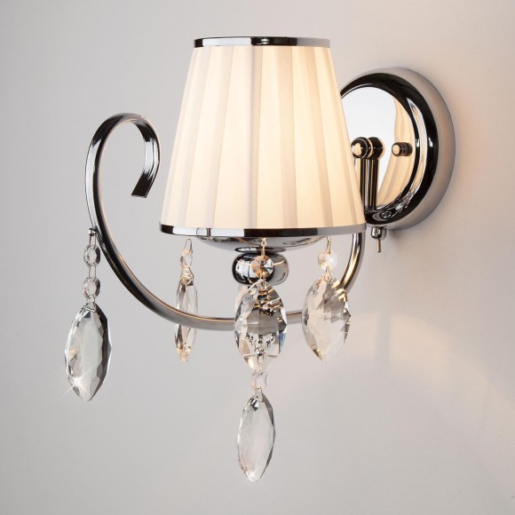 Бра с абажуром и хрусталем 10021/1 хром Бра с абажуром и хрусталем 10021/1 хром