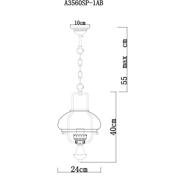 Светильник подвесной Armstrong a3560sp-1ab Arte Lamp