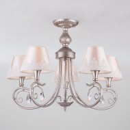 Классическая люстра с абажурами 60069/5 серебро Классическая люстра с абажурами 60069/5 серебро