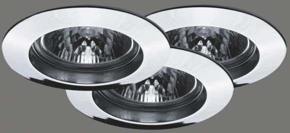 Встраиваемый светильник Paulmann 3x50Вт GU10 230В Цинк Набор 92201