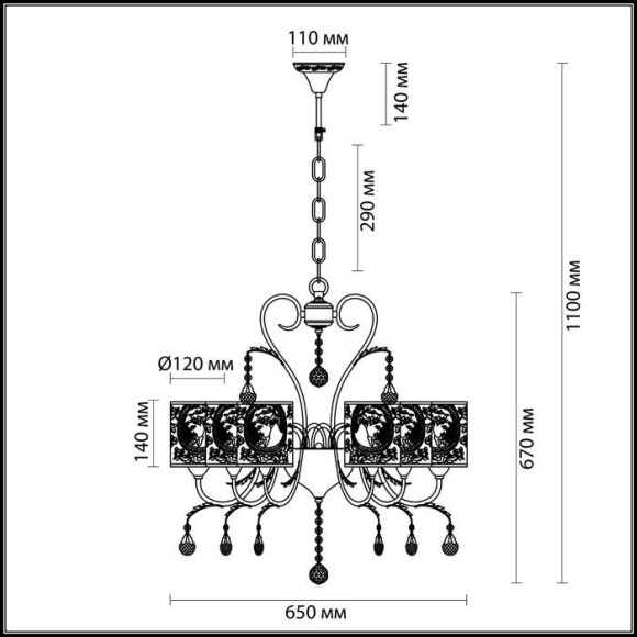 Схему Люстра Aromatrevi 3533/6 Lumion