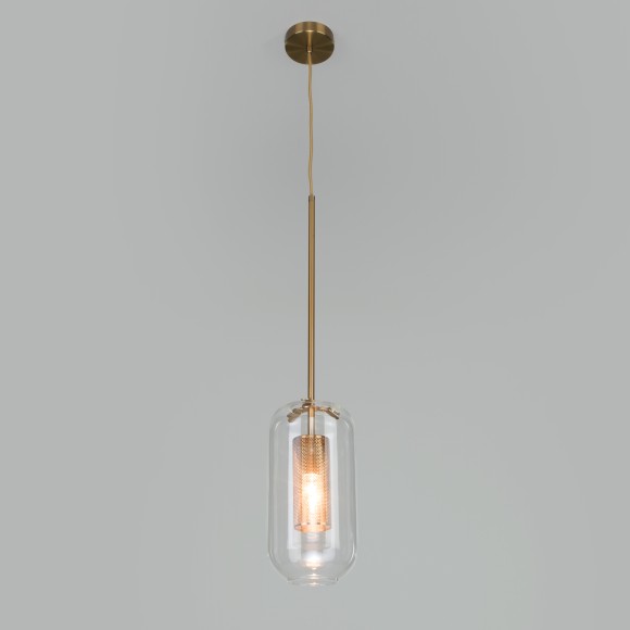 Подвесной светильник со стеклянным плафоном 50201/1 бронза